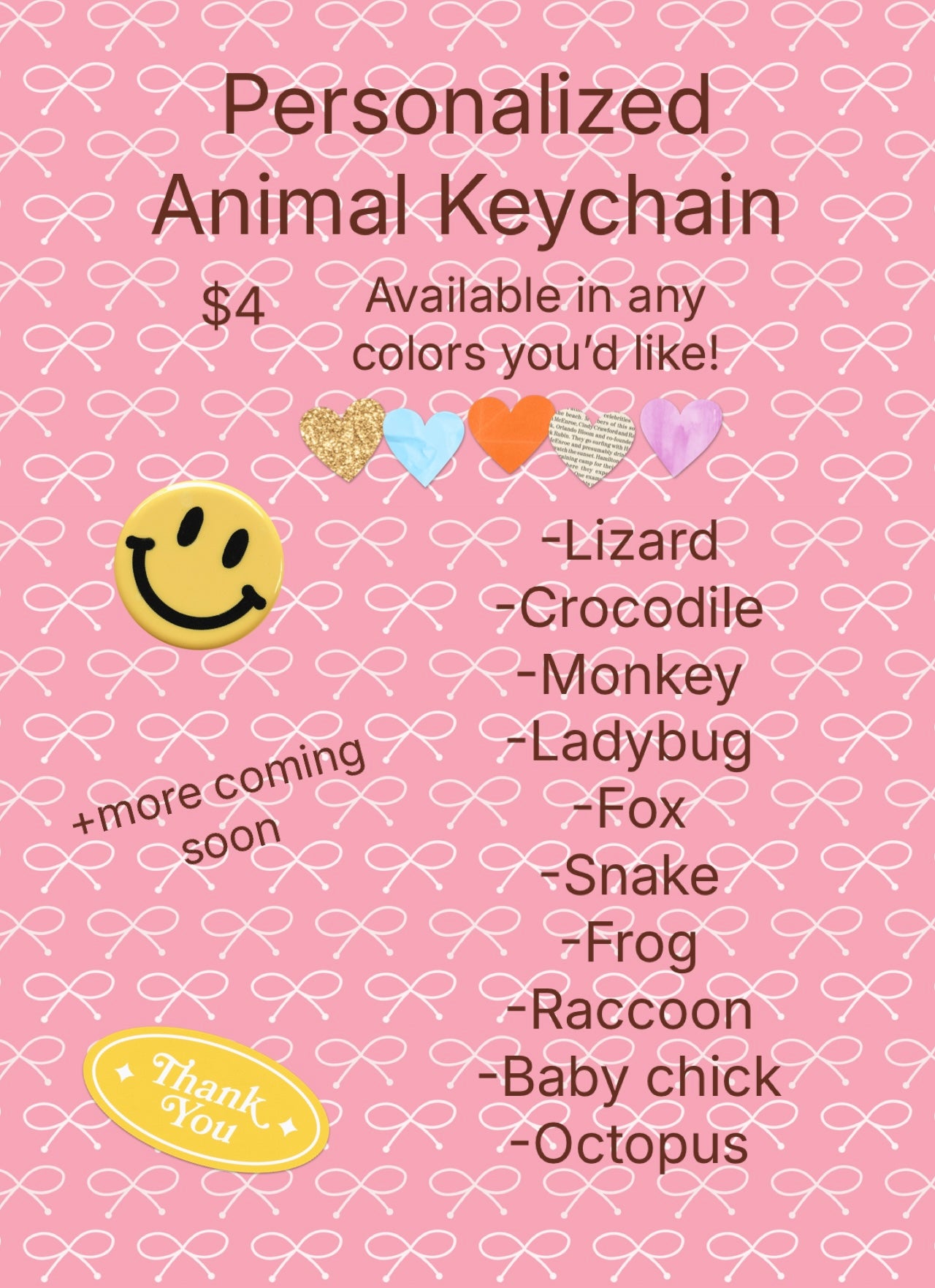 Customized Animal Keychain